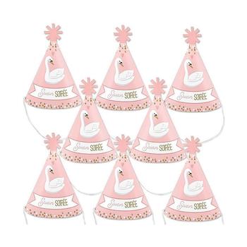 推荐Swan Soiree - Mini Cone White Swan Baby Shower or Birthday Party Hats - Small Little Party Hats - Set of 8商品