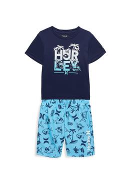 推荐Little Boy's 2-Piece Rashguard & Swim Shorts Set商品