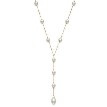 Belle de Mer | Cultured Freshwater Pearl (6 & 8mm) 18" Lariat Necklace in 10k Gold商品图片,5折×额外8折, 额外八折