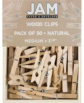 JAM Paper | Wood Clip Clothespins - Medium - 1.13" - 50 Clothes Pins Per Pack,商家Macy's,价格¥67