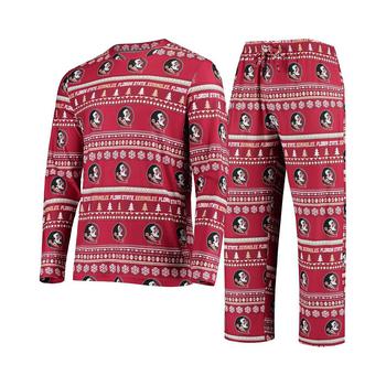 Men's Garnet Florida State Seminoles Ugly Sweater Knit Long Sleeve Top and Pant Set,价格$44.99