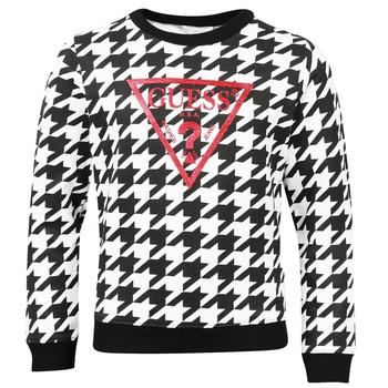 商品GUESS | Guess Houndstooth Logo Sweatshirt Black & White,商家Designer Childrenswear,价格¥87图片