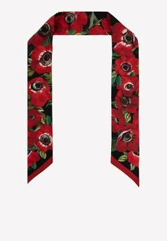 Dolce & Gabbana | Floral Print Silk Twill Headscarf,商家Thahab,价格¥1748