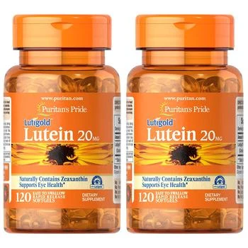 Puritan's Pride | Puritan's Pride Lutein and Zeaxanthin Supplements for Eyes, Zeaxanthin 800mcg plus Lutein 20mg Once Daily Softgels, 240 Day Supply - 120 Count (Pack of 2) (Package May Vary),商家Amazon US selection,价格¥123