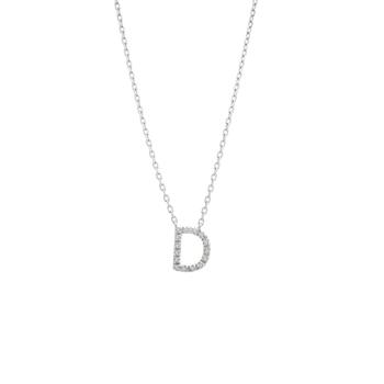 推荐Silver Diamond Initial "D" Necklace商品