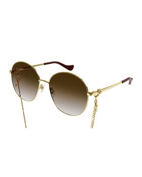 推荐Round Metal Sunglasses w/ Detachable Chain Strap商品