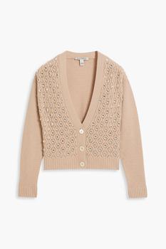 商品Autumn Cashmere | Embellished crochet knit cashmere cardigan,商家THE OUTNET US,价格¥1496图片