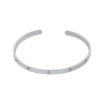 Macy's | Crystal Hidden Message Cuff Bangle Bracelet In Silver Plated,商家Macy's,价格¥372