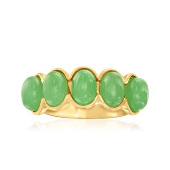 商品Ross-Simons | Ross-Simons Jade 5-Stone Ring in 18kt Gold Over Sterling,商家Premium Outlets,价格¥709图片