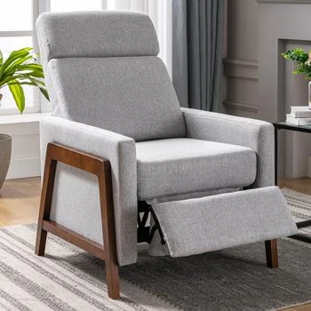 Simplie Fun | Wood Framed Upholstered Recliner Chair Adjustable Home Theater Seating,商家Premium Outlets,价格¥2222
