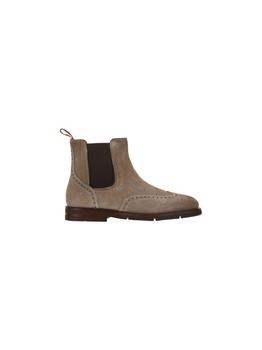 Santoni, Santoni | Santoni Men's Beige Other Materials Ankle Boots商品图片 