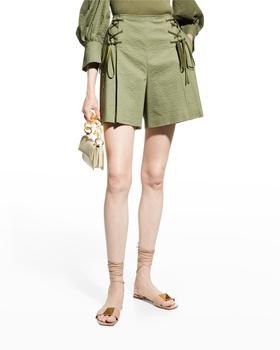 推荐Coast Lace-Up Pleated Seersucker Shorts商品