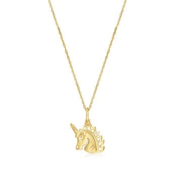 Ross-Simons | Ross-Simons Child's 14kt Yellow Gold Unicorn Pendant Necklace,商家Premium Outlets,价格¥1191