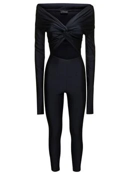 THE ANDAMANE | 'Kendall' Black Off-Shoulders Jumpsuit with Cut-Out in Stretch Polyamide Woman,商家Baltini,价格¥1588
