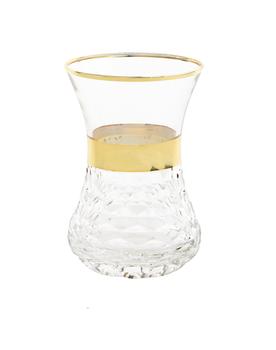 商品Set of 6 Tea Glasses with Gold and Crystal Detail图片