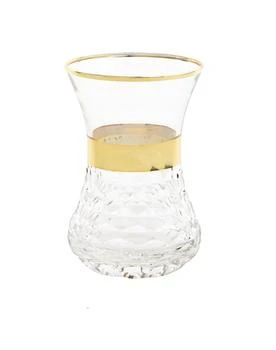 Set of 6 Tea Glasses with Gold and Crystal Detail