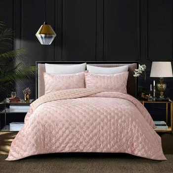 Grace Living | Grace Living Meagan Velvet Comforter Set With Pillow Sham QUEEN,商家Verishop,价格¥428
