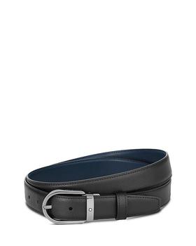 MontBlanc | Men's Horseshoe Reversible Saffiano Leather Belt商品图片,独家减免邮费