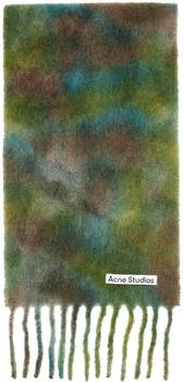 Acne Studios | Green & Blue Fringe Scarf 5.4折, 独家减免邮费