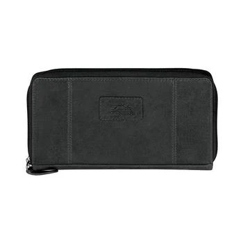 Mancini Leather Goods | Casablanca Collection RFID Secure Zippered Clutch Wallet 