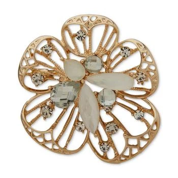 Anne Klein | Gold-Tone Mixed Stone Cluster Flower Pin,商家Macy's,价格¥80