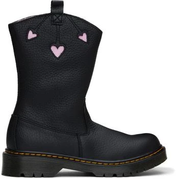 Dr. Martens | Big Kids Black Heart Nappa Leather Pull-On Boots,商家Ssense US,价格¥994