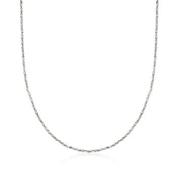 Ross-Simons | Ross-Simons Italian 1mm 14kt White Gold Crisscross Chain Necklace,商家Premium Outlets,价格¥827