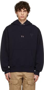 AMI | Navy Ami de Cœur Oversize Hoodie商品图片,额外8.5折, 独家减免邮费, 额外八五折