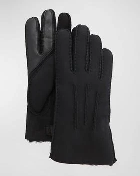 UGG | Men's Three-Cord Contrast Sheepskin Gloves,商家Neiman Marcus,价格¥1229