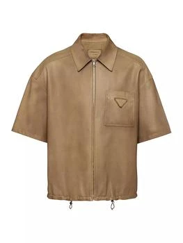 Prada | Short-Sleeve Nappa Leather Shirt,商家Saks Fifth Avenue,价格¥42757