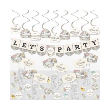 商品World Awaits - Travel Themed Party Supplies Decoration Kit - Decor Galore Party Pack - 51 Pieces图片