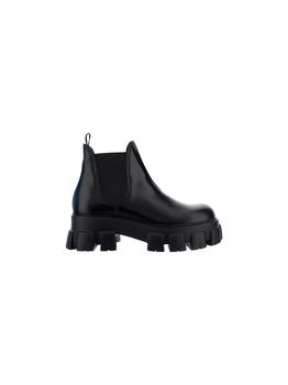 prada鞋帆布鞋, Prada | Prada Men's Black Leather Ankle Boots商品图片 