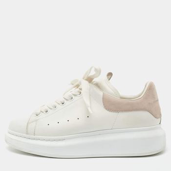 推荐Alexander McQueen White/Pink Leather and Suede Oversized Sneakers Size 37商品