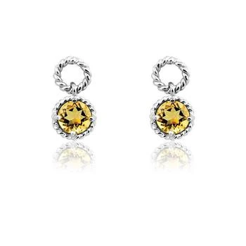 Classic | Sterling Silver Citrine Gemstone Twisted Wire Circle Earrings,商家My Gift Stop,价格¥225