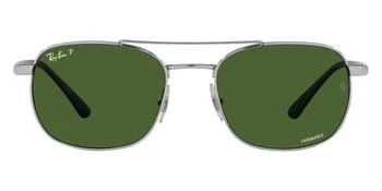 推荐Dark Green Square Unisex Sunglasses 0RB3670CH 003/P1 54商品