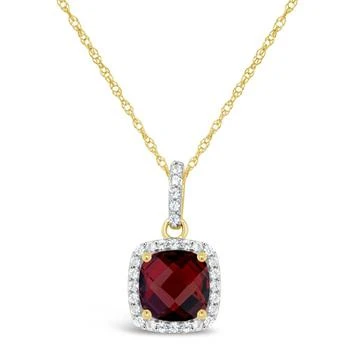 Macy's | Garnet Peridot (2 ct. t.w.) and Lab Grown White Sapphire (1/6 ct. t.w.) Pendant Necklace in 10k Yellow Gold. Also Available in Peridot),商家Macy's,价格¥3742