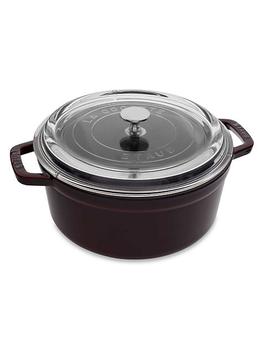 Staub | 4-Quart Cast Iron Round Cocotte with Glass Lid商品图片,3.4折起