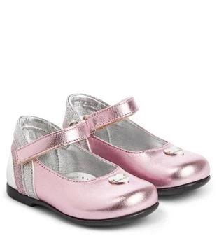 MONNALISA | 婴幼儿 — 金属感皮革芭蕾舞平底鞋,商家MyTheresa CN,价格¥1672