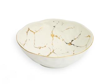 商品Classic Touch Decor | White Porcelain Bowl with Gold Design -7"D x 2.25"H,商家Premium Outlets,价格¥114图片