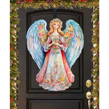 商品Designocracy | Floral Angel Christmas Wooden Door Decor Wall Decor G. DeBrekht,商家Macy's,价格¥1130图片