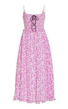 推荐Miu Miu - Bow-Detailed Ruffled Floral Silk Midi Dress - Floral - IT 38 - Moda Operandi商品