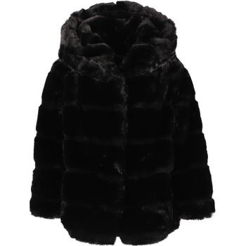 推荐Faux fur hooded coat in black商品