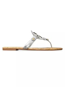 Tory Burch | Miller Metallic Leather Flip Flop Sandals 