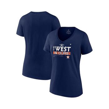 推荐Women's Branded Navy Houston Astros 2022 AL West Division Champions Locker Room Plus Size V-Neck T-shirt商品