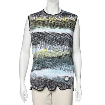 推荐Kenzo Blue Neoprene Printed Sleeveless Oversized Top M商品