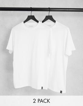 推荐Pull&Bear join life 2-pack t-shirt in white商品