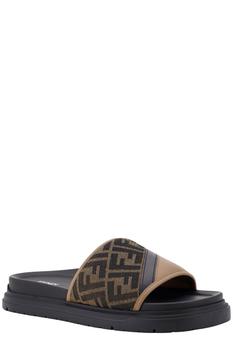 【FENDI】DIAGONAL SLIDES Fendi Fendi Diagonal FF Jacquard Slides - Sandals - Free