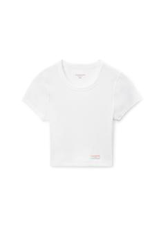 商品Alexander Wang | CROPPED SHORT SLEEVE TEE IN RIBBED JERSEY,商家alexanderwang,价格¥305图片