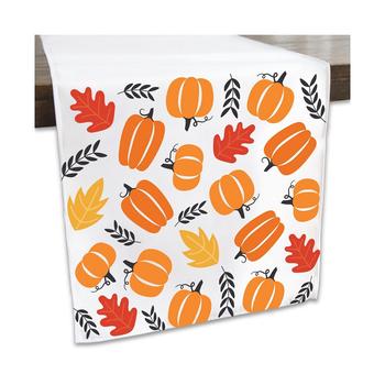 商品Fall Pumpkin - Halloween or Thanksgiving Party Dining Tabletop Decor - Cloth Table Runner - 13 x 70 inches图片