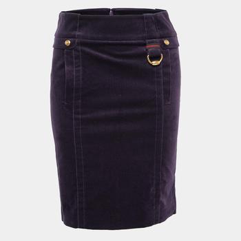 Gucci | Gucci Purple Velvet Knee-Length Pencil Skirt S商品图片,